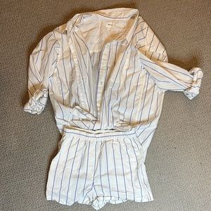 Aritzia Wilfred relaxed and breeze 3” short set